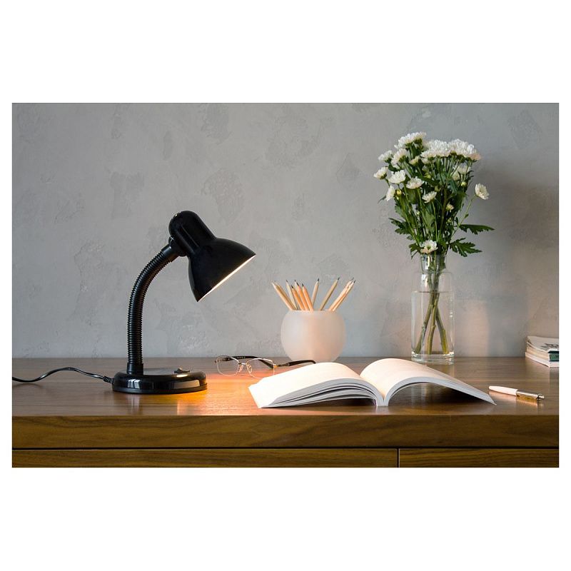 Светильник настольный на подставке СТАРТ СТ02, гибкая стойка, Е27, черный
