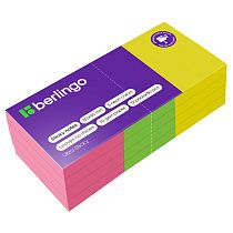 Самоклеящийся блок Berlingo "Ultra Sticky", 50*40мм, 12 блоков по 80л., 3 неоновых цвета Самоклеящийся блок Berlingo "Ultra Sticky", 50*40мм, 12 блоков по 80л., 3 неоновых цвета