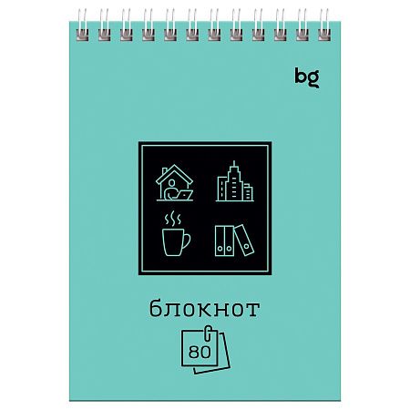 Блокнот А6 80л. на гребне BG "Моноколор с удобством"