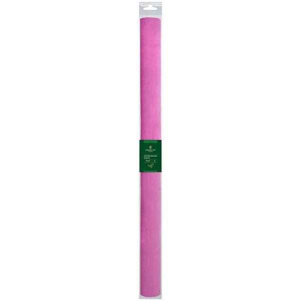 Бумага крепированная Greenwich Line, 50*250см, 32г/м2, розовая, в рулоне, пакет с европодвесом