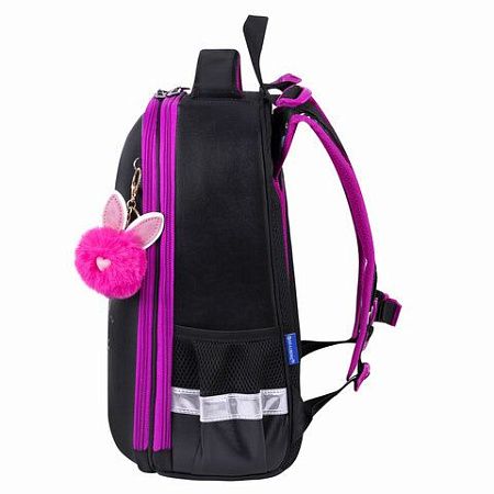 Ранец BRAUBERG SHINY, 2 отделения, с брелоком, "Magic cat", 38х28х14 см, 271381 