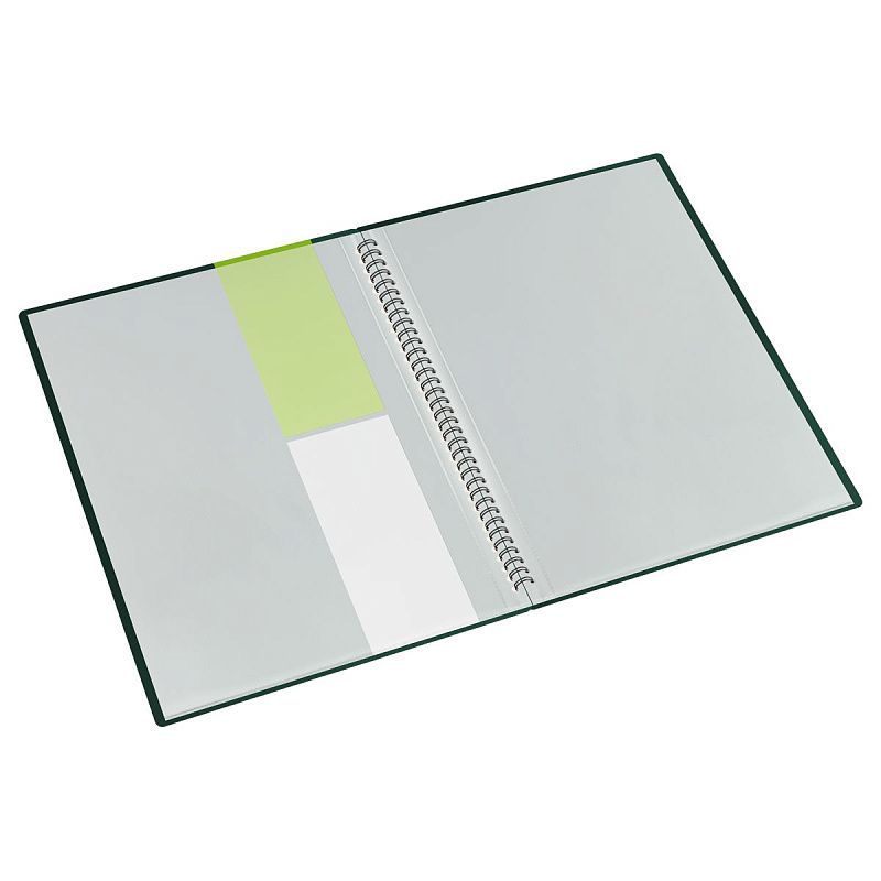 Папка с 20 вкладышами на гребне СТАММ "Диагональ" А4, 14мм, 700мкм, пластик, изумруд 