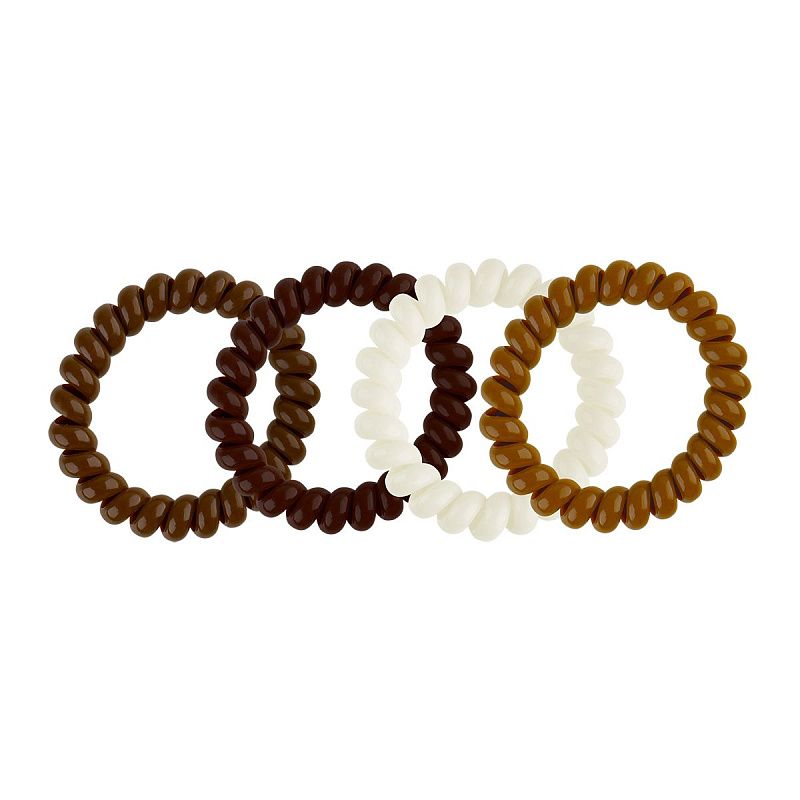 Резинки для волос MESHU, пружинки, коричневые ассорти, 4шт., диаметр 4,5см, европодвес