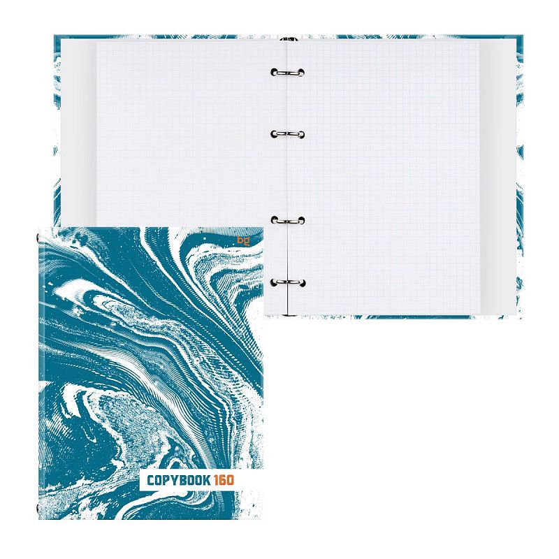 Тетрадь на кольцах А5, 160л., BG "Fluid art", глянцевая ламинация