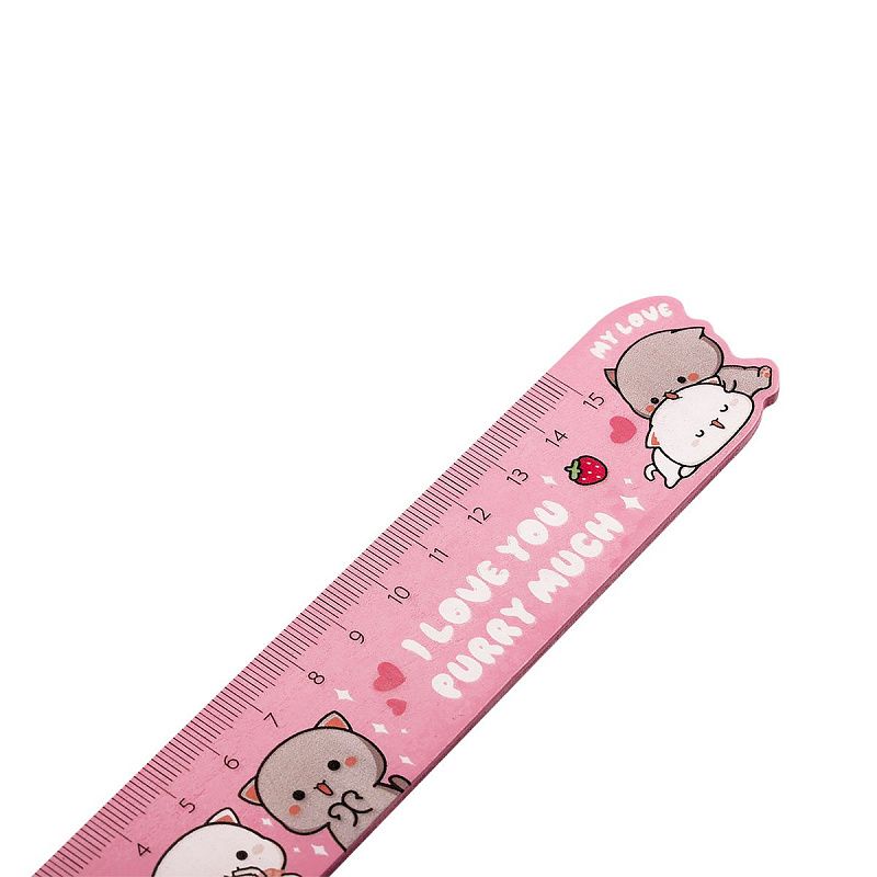 Линейка 15см MESHU "Сute Kittens", деревянная,  ассорти, европодвес 