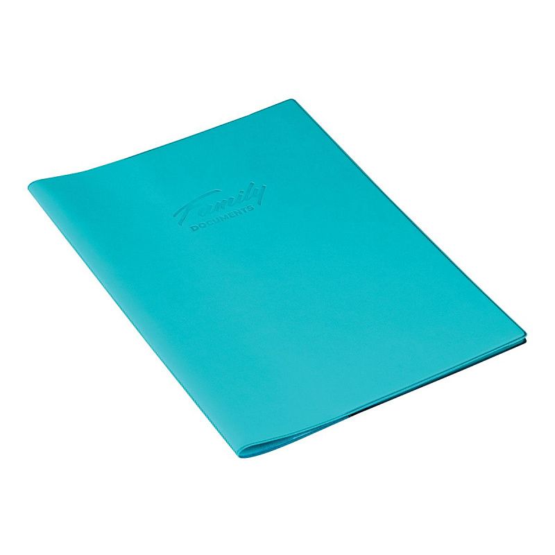 Папка для семейных документов А4, OfficeSpace, искусств. кожа, бирюзовая, инд. упаковка, ШК 