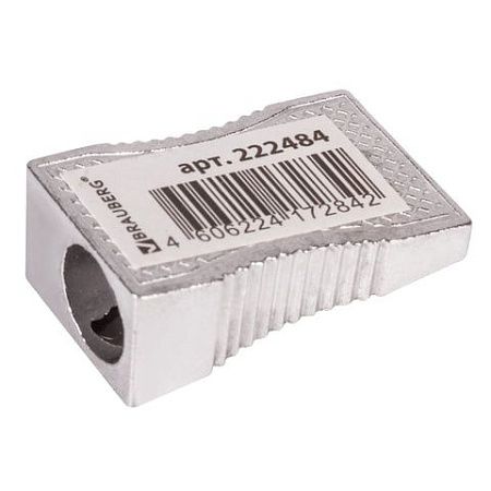 Точилка BRAUBERG "Style", металлическая клиновидная, в картонной коробке, 222484 