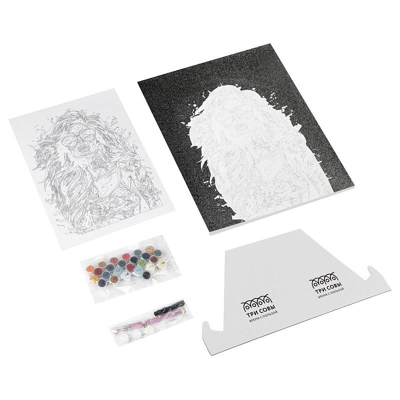 Картина по номерам на холсте с глиттером ТРИ СОВЫ "Драйв", 40*50, с акриловыми красками и кистями