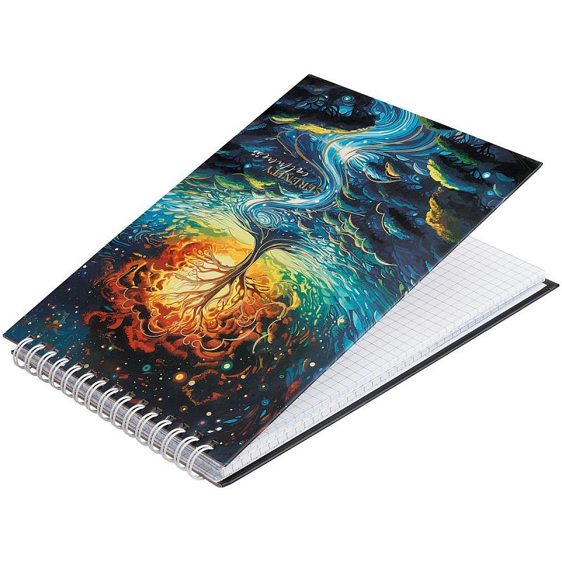 Блокнот А5 80л. на гребне BG "Сказочный мир", твердая обложка, глянцевая ламинация, тиснение фольгой