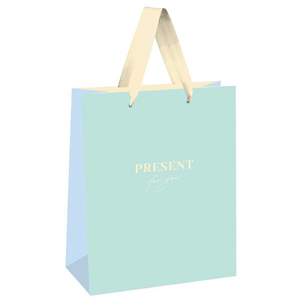 Пакет подарочный 11*14*6,5см MESHU "Monochrome. Azure", матовая ламинация