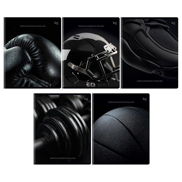 Тетрадь 80л., А5, клетка BG "Мужской спорт", выборочный лак