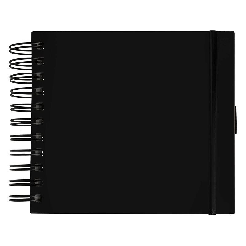 Скетчбук 100л., 150*150 Гамма "Студия", на спирали, черный, твердая обложка, на резинке, слоновая кость, 110г/м2