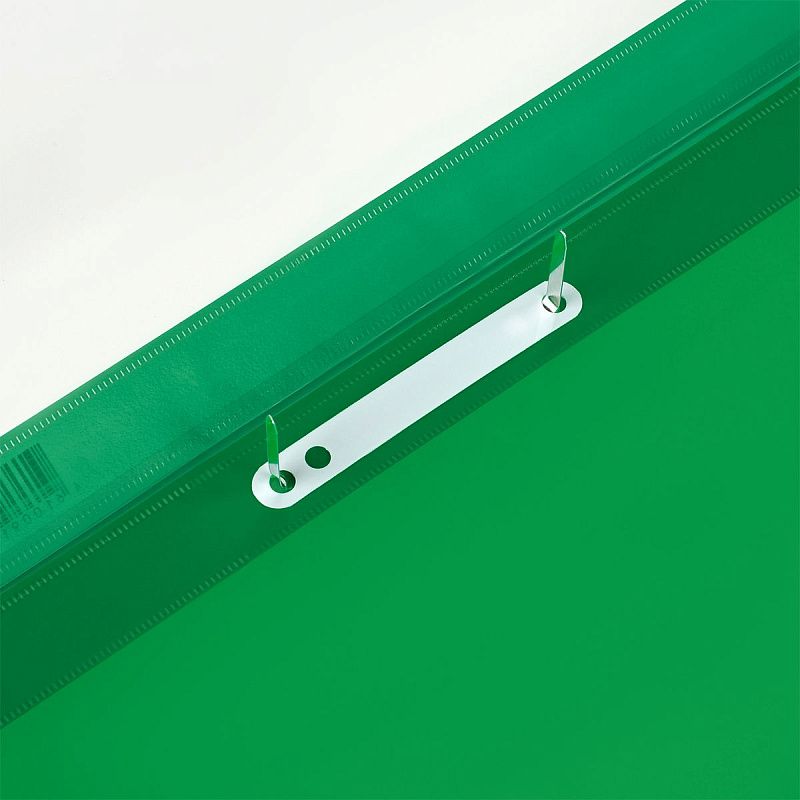 Папка-скоросшиватель пластик. перф. СТАММ А4, 180мкм, зеленая с прозр. верхом 