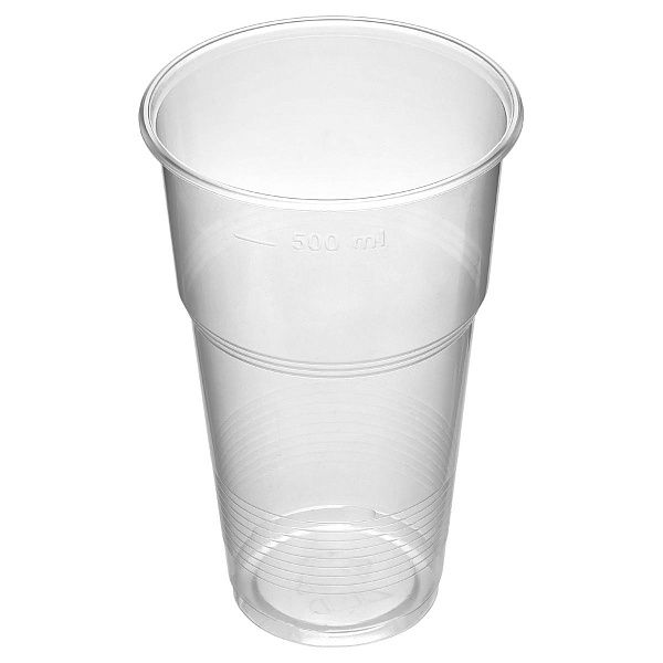 Стаканы одноразовые OfficeClean 500мл, набор 50шт., бюджет, ПП, прозрачные, хол/гор