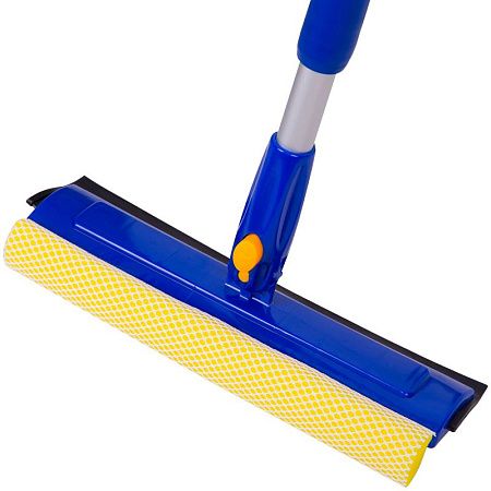 Стекломойка OfficeClean Professional, вращающ., телеск. ручка, раб. часть 25см (стяжка,губка,ручка)