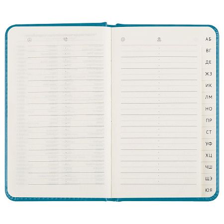 Телефонная книга А7, 64л., кожзам, BG "Winner. Dark teal", с вырубкой
