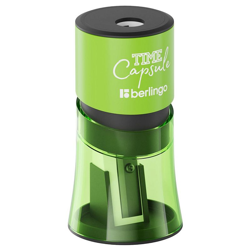Точилка пластиковая Berlingo "TimeCapsule" 2 отверстия, контейнер, ассорти 
