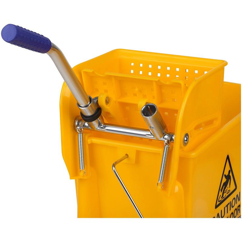 Тележка уборочная-ведро OfficeClean Professional, 2 секции, 20л, прямоугол., механич. отжим, желтая