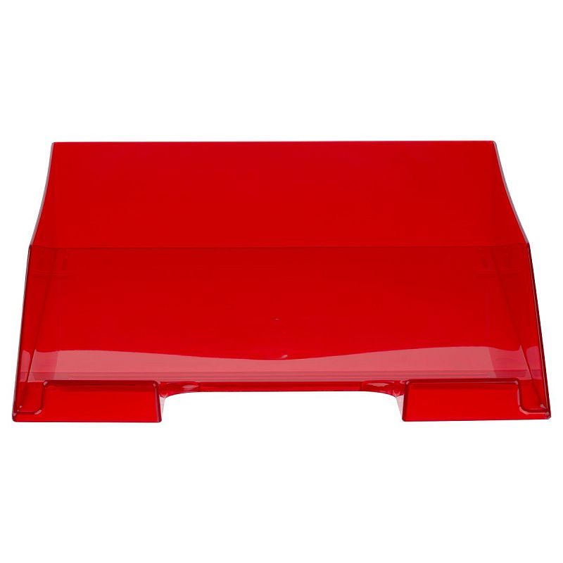 Лоток для бумаг горизонтальный СТАММ "Фаворит", тонированный красный