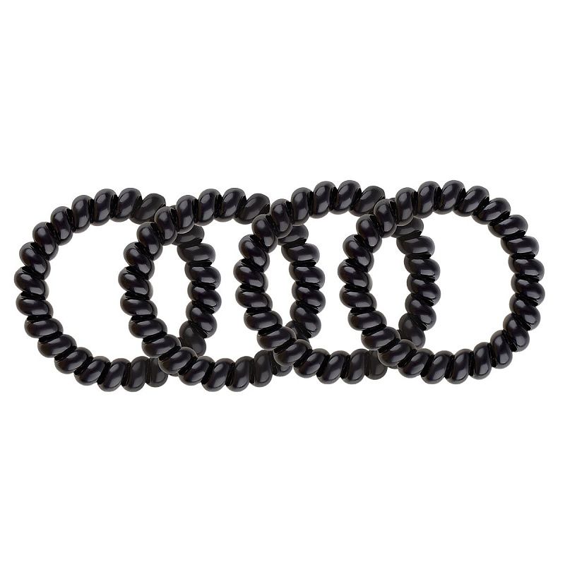 Резинки для волос MESHU, пружинки, черные, 4шт., диаметр 4,5см, европодвес