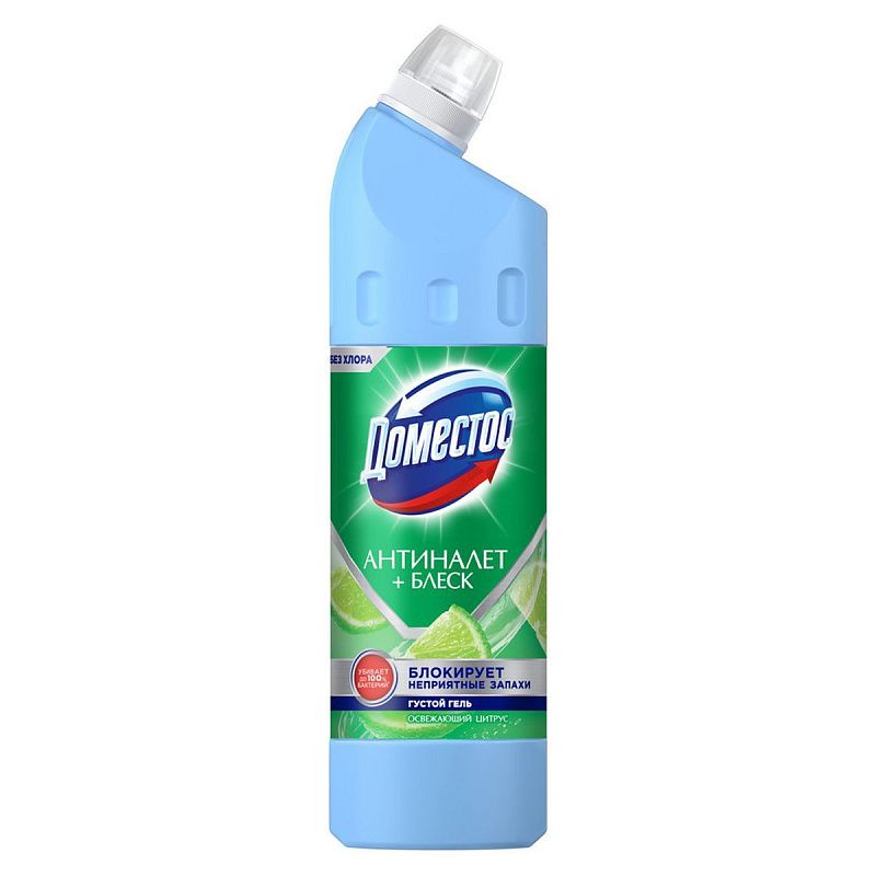 Чистящее средство универсальное Domestos "Антиналет+блеск. Освежающий цитрус", гель, без хлора, 750мл 