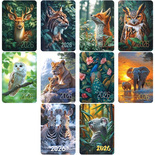 Календарь карманный, 65*95 мм BG "Животные", глянцевая ламинация, ассорти, 2026г.