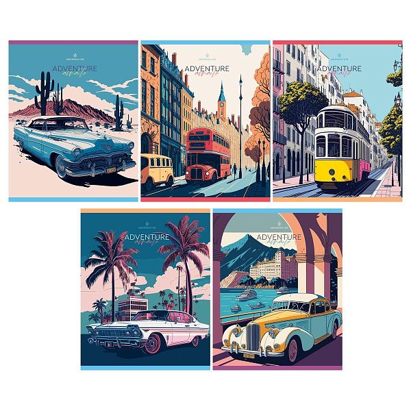 Тетрадь 48л., А5, клетка Greenwich Line "Аdventure", матовая ламинация, 70г/м2