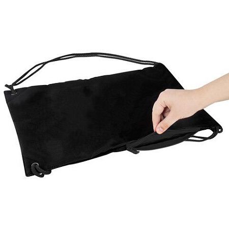 Мешок для обуви BRAUBERG плотный, карман на молнии, подкладка, 43х33 см, Total Black, 272427 