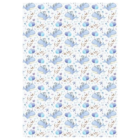 Упаковочная бумага глянц. 70*100см, MESHU "Tenderness", 80 г/м2, ассорти, 5 дизайнов