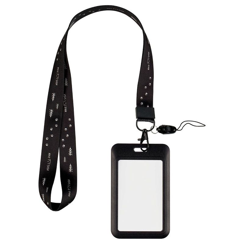 Бейдж вертикальный MESHU "Тайга", 110*70мм, лента с карабином,  3D печать, опп пакет, европодвес