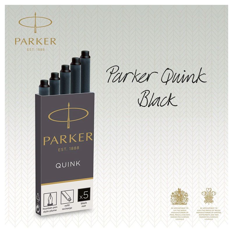 Картриджи чернильные Parker "Cartridge Quink" черные, 5шт., картонная коробка 