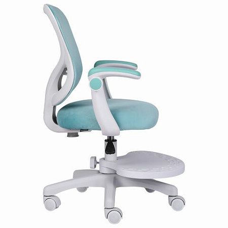 Кресло детское с подставкой для ног BRABIX "Sky MG-206", велюр, голубое, 533155