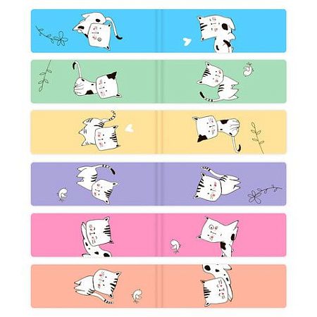 Закладки для книг МАГНИТНЫЕ, "CATS", набор 6 шт., 60x20 мм, BRAUBERG, 113159 
