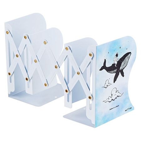 Подставка для книг MESHU "Space Whale", 3 отделения, раздвижная 