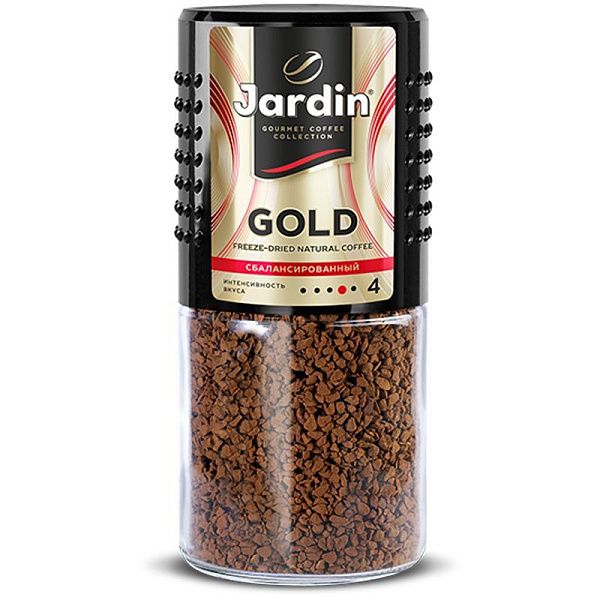 Кофе растворимый Jardin "Gold", сублимированный, стеклянная банка, 190г