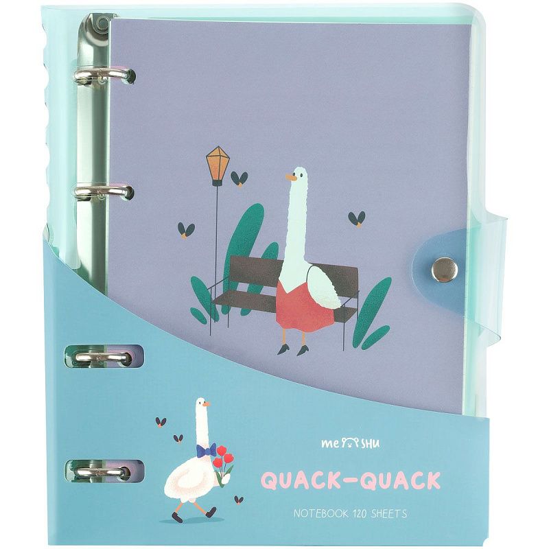 Тетрадь на кольцах 120л., А5, клетка MESHU "Quack-Quack", с пластиковой обложкой