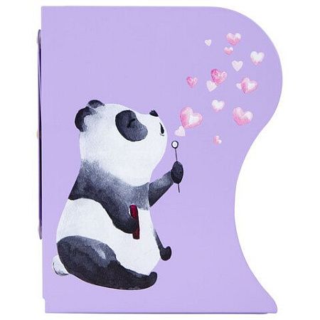 Подставка-держатель для книг и учебников BRAUBERG KIDS "Panda", раздвижная, металлическая, 238064 
