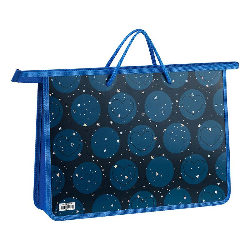 Папка с ручками А4 ArtSpace "Riding on the moon", пластик, на молнии, 75мм 