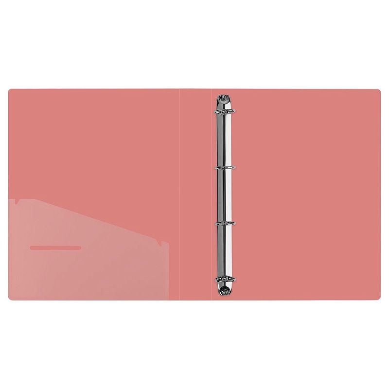 Папка на 4 кольцах СТАММ "Акцент" А4, 40мм, 800мкм, пластик, коралловая 