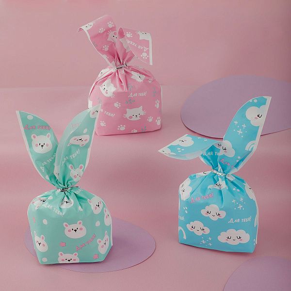 Набор подарочных пакетов 13.5*22 см, MESHU "Веселый узор", 30 шт