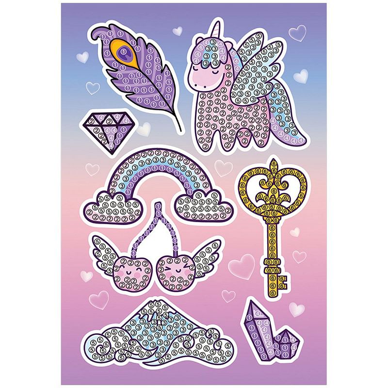 Алмазная мозаика, наклейки ТРИ СОВЫ "Магический единорог", пакет с европодвесом