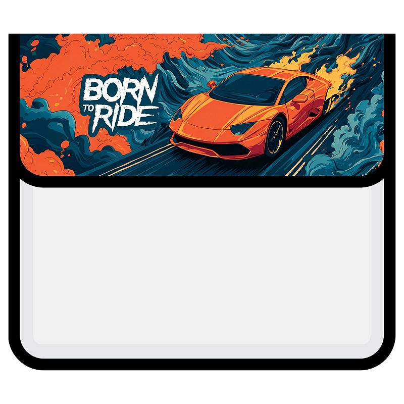 Папка для тетрадей 2 отделения, Först  "Born to Ride" (Рожденный ездить), А5, пластик, на липучке
