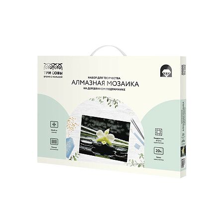 Алмазная мозаика ТРИ СОВЫ "Цветок орхидеи", 30*40см, холст на деревянном подрамнике, картонная коробка с пластиковой ручкой