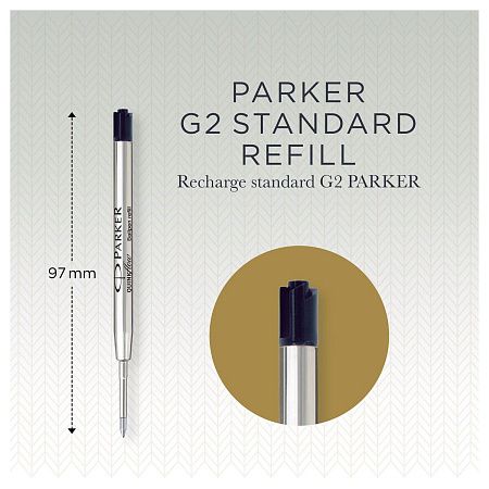 Стержень шариковый объемный Parker "QuinkFlow Ball Point" черный, 98мм, 0,8мм, метал. корпус, блистер 
