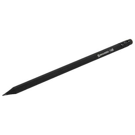 Карандаши чернографитные BRAUBERG НАБОР 6 шт., "Black Jack", НВ, с резинкой, черные, дерево, заточенные, 180608 