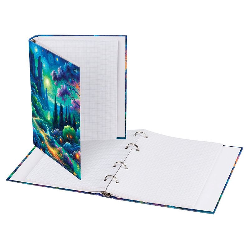 Тетрадь на кольцах А5, 120л., BG "Волшебная ночь", глянцевая ламинация