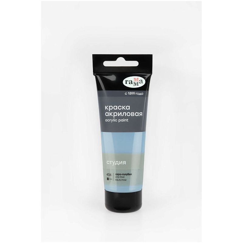 Краска акриловая художественная Гамма "Студия", 75мл, пластиковая туба, серо-голубая