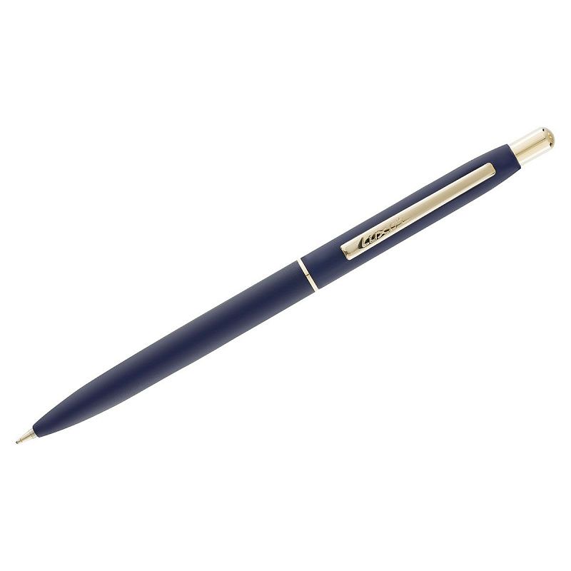Ручка шариковая Luxor "Sterling" синяя, 1,0мм, корпус синий/золото, кнопочный механизм, футляр