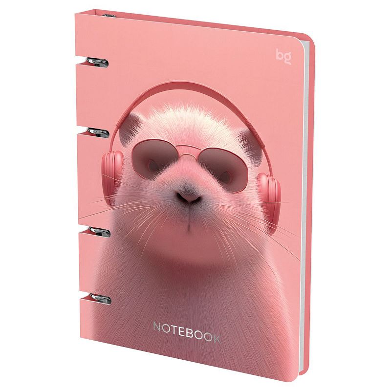 Тетрадь на кольцах А5, 120л., BG "Music style", картон, soft-touch ламинация, тиснение фольгой