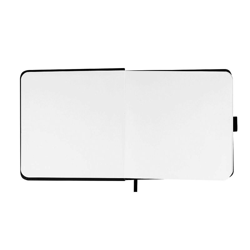 Скетчбук 100л., 190*190 Гамма "Студия", черный, твердая обложка, на резинке, белая, 110г/м2